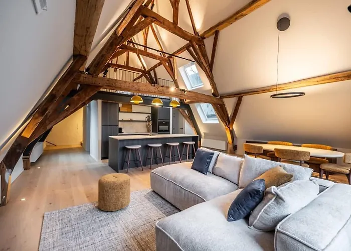 Huswell - City-view Loft With Wooden Beams And Mezzanine 아파트 헨트