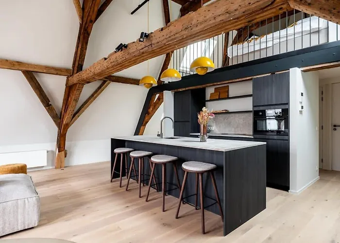 Huswell - City-view Loft With Wooden Beams And Mezzanine * 헨트
